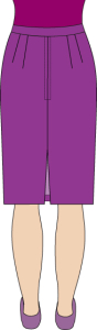 Diagram 1 - Skirt with split at back RGB