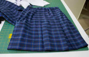 how to shorten school uniform with pleats